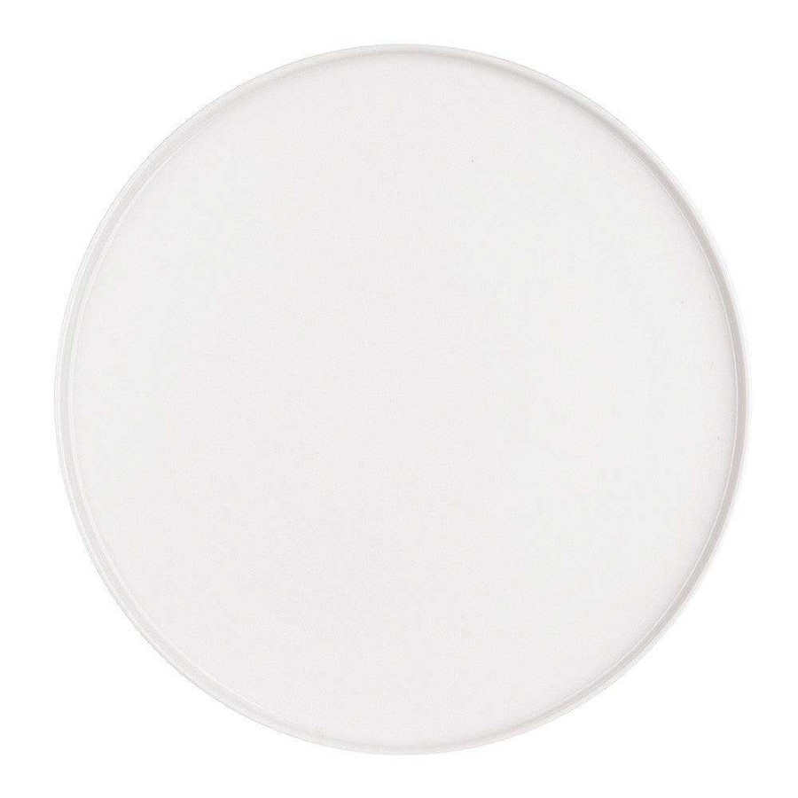 Wheel and Barrow Porcelain Flat Plate Round With Lip 35Cm White | Serving Platters