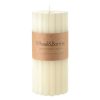 Wheel and Barrow Pillar Candle Ribbed White 7X15Cm | Candles & Home Fragrance