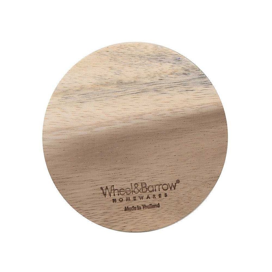 Wheel and Barrow Acacia Wood Round Coaster 10Cm | Coasters