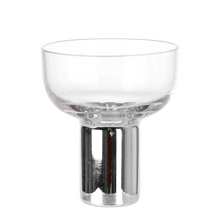 Wheel and Barrow Coupe Glass Heavy Base Silver 260Ml | Rustic Silver Barware