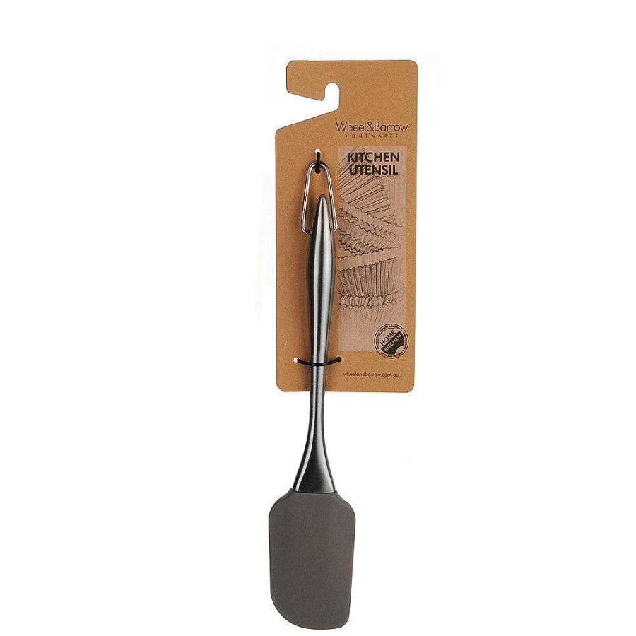 Wheel and Barrow Silicone Spatula Grey With Stainless Steel Handle 26X5Cm | Baking Tools & Accessories