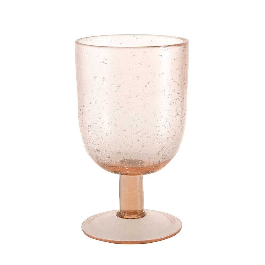 Wheel and Barrow Wine Glass Bubble Rose Pink 350Ml | Wine & Cheese Tasting