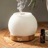 Wheel and Barrow Ultrasonic Diffuser Ribbed Glass & Wood | Pamper