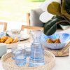 Wheel and Barrow Glass Carafe Bubble Blue 985Ml | Pitchers, Carafes & Jugs