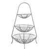 Wheel and Barrow Wire Fruit Basket 3 Tier Silver 38X37.5X61Cm | Home Storage