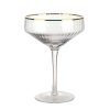 Wheel and Barrow Optic Coupe Glass Clear With Gold Rim 255Ml | Cocktail