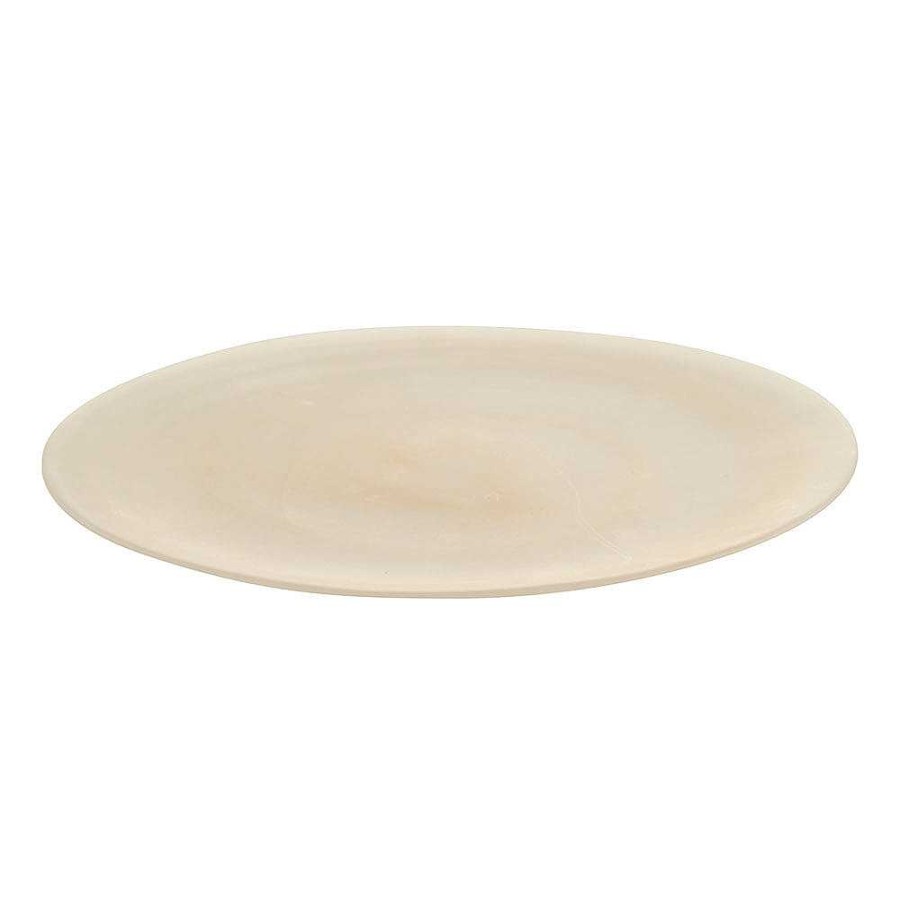 Wheel and Barrow Platter Round Alabaster White & Vanilla 33Cm | Condiment & Dip Bowls