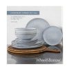 Wheel and Barrow Stoneware Dinner Set Light Blue 12 Piece | Dinnerware Sets