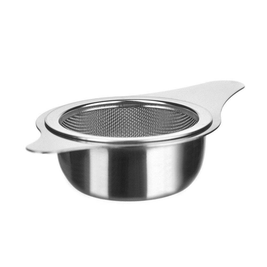 Wheel and Barrow Stainless Steel Tea Strainer With Side Handles | Accessories