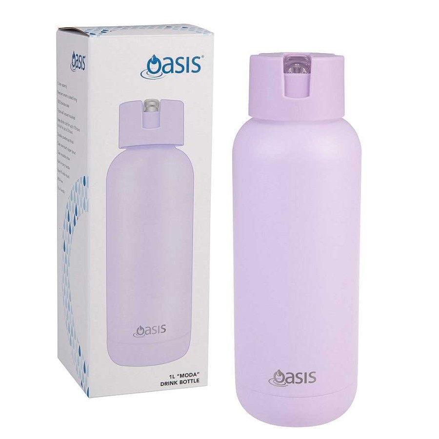 Wheel and Barrow Oasis Bottle Ceramic 1L Orchid | Hydration