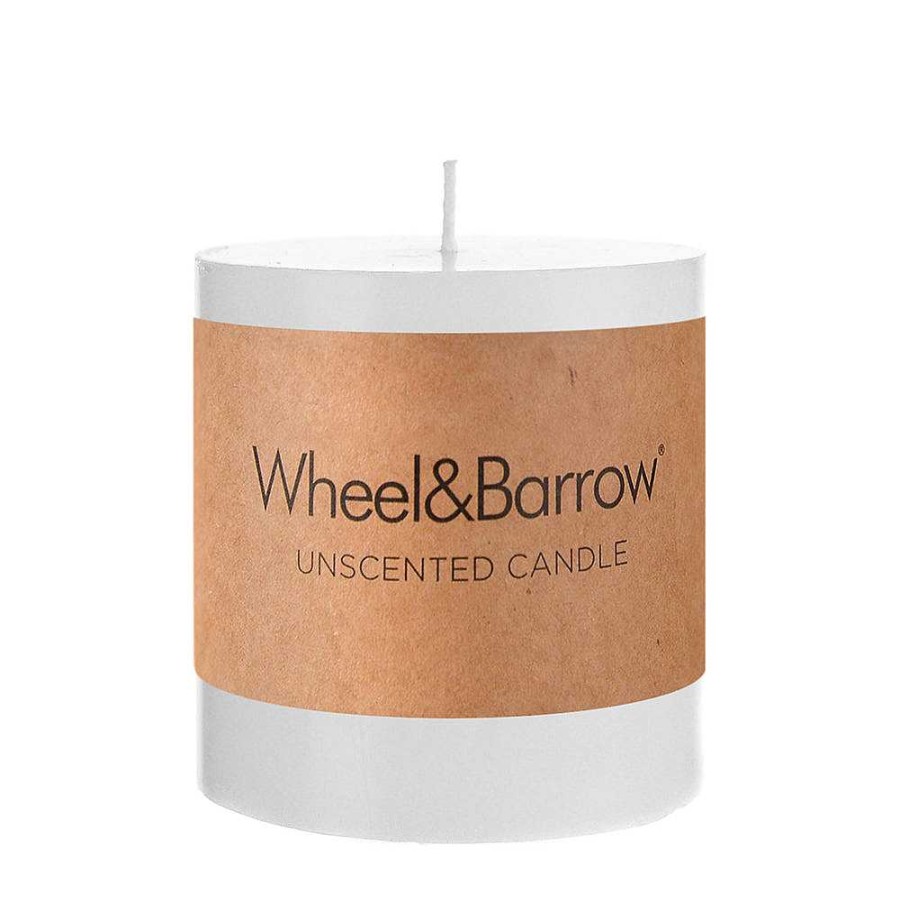 Wheel and Barrow Pillar Candle White 10X10Cm | Candles & Home Fragrance