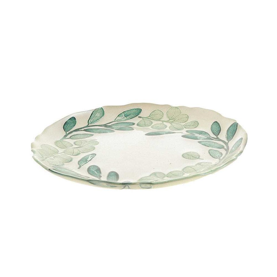 Wheel and Barrow Eucalyptus Round Plate 21Cm | Serving Platters