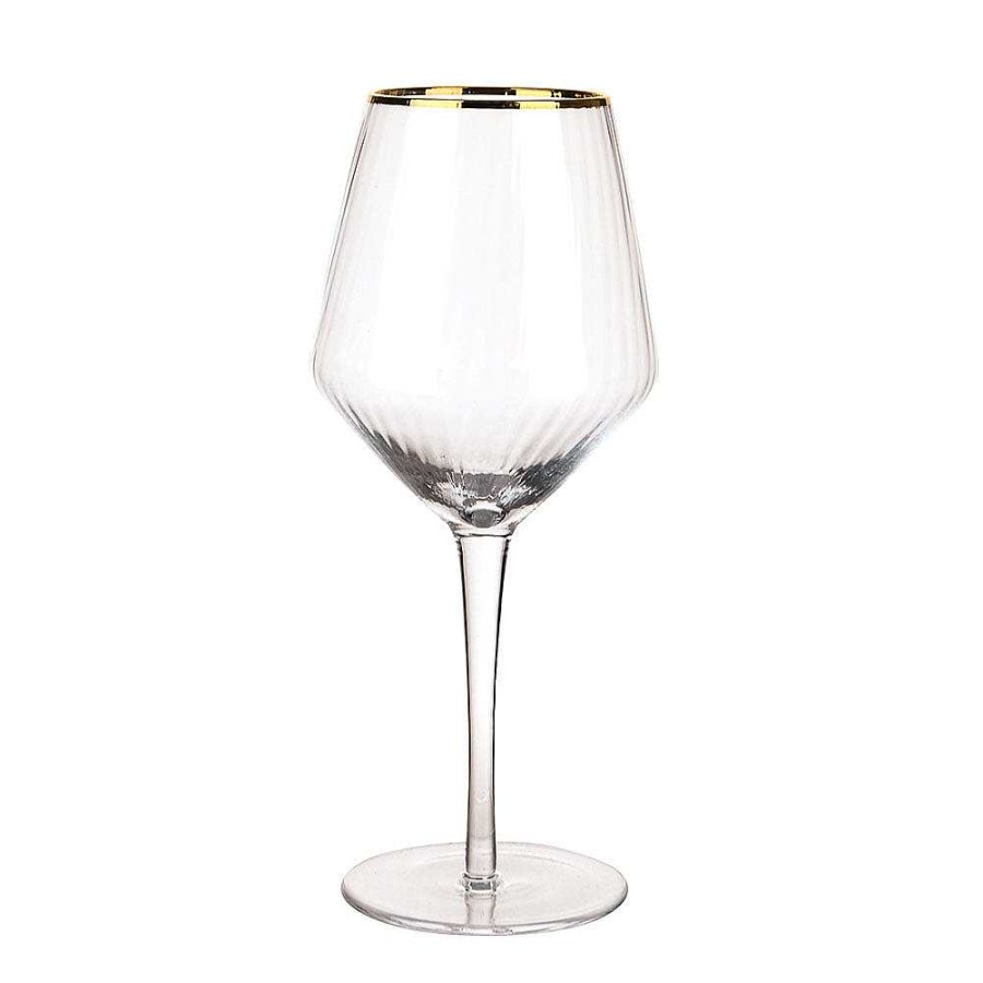 Wheel and Barrow Optic Wine Glass With Gold Rim 720Ml | Wine Glasses