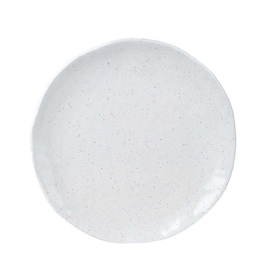 Wheel and Barrow Melamine Plate Speckle White 23Cm | Sunrise Range