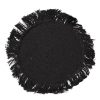 Wheel and Barrow Placemat Round Black Palm Fibre Fringed 41Cm | Placemats