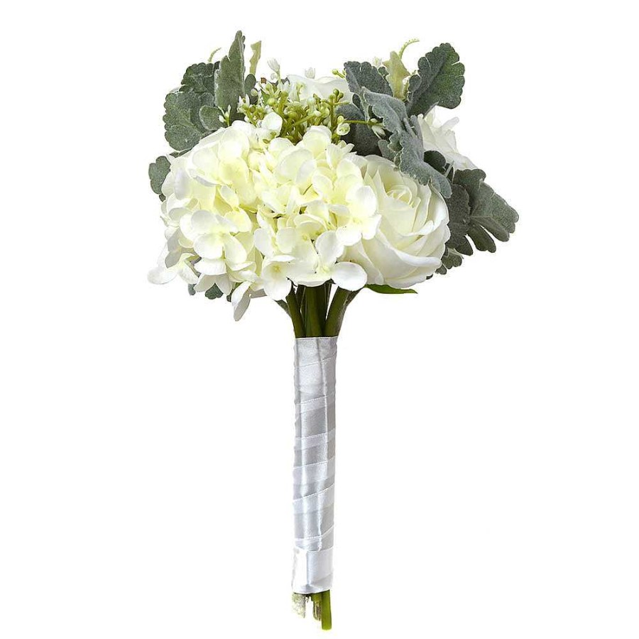 Wheel and Barrow Floral Hand Tied Bouquet White | Artificial Florals