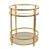 Wheel and Barrow Drinks Trolley Iron/Glass Gold 74.5X55Cm | Gold Barware