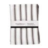 Wheel and Barrow Tea Towel Set/4 Classic Stripe Grey & White | Tea Towels