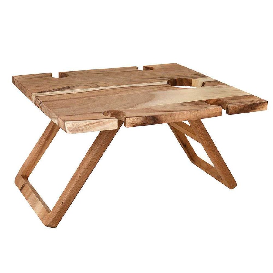 Wheel and Barrow Picnic Table Acacia Wood 48X38X24Cm | Wine & Cheese Tasting