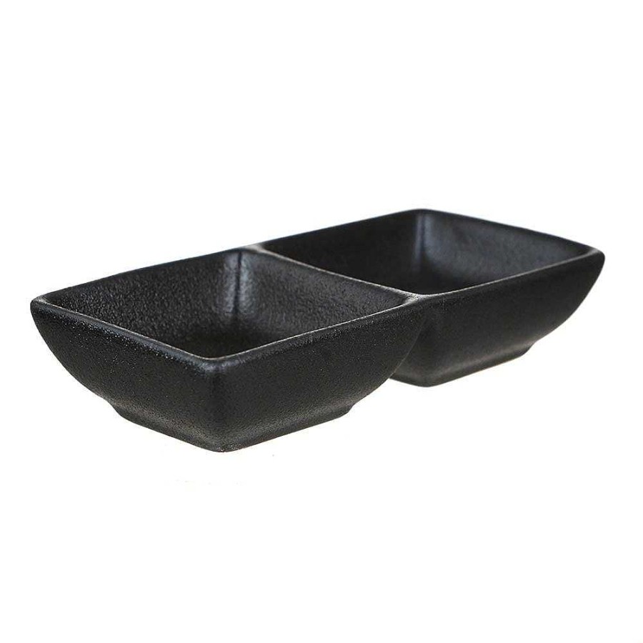 Wheel and Barrow Rectangle Dish With 2 Divisions 14Cm | Stoneware