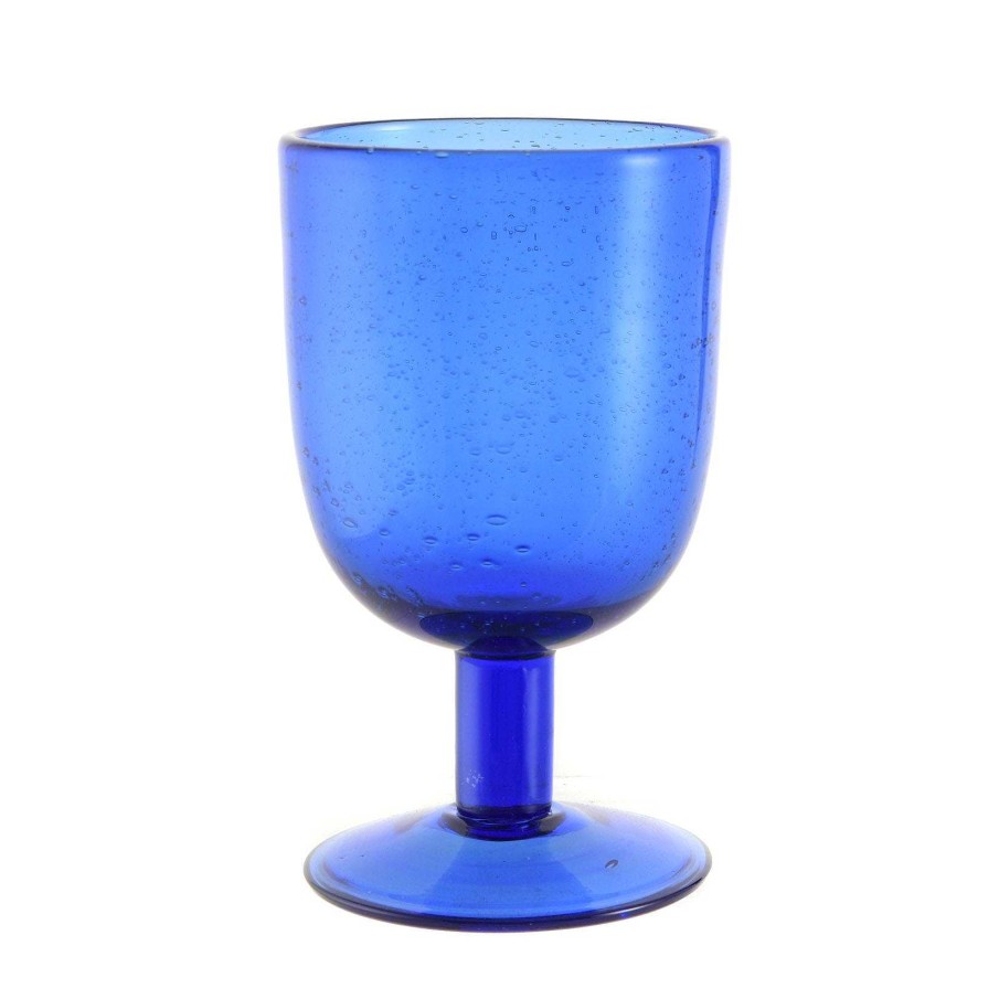 Wheel and Barrow Wine Glass Bubble Cobalt Blue 350Ml | Wine & Cheese Tasting