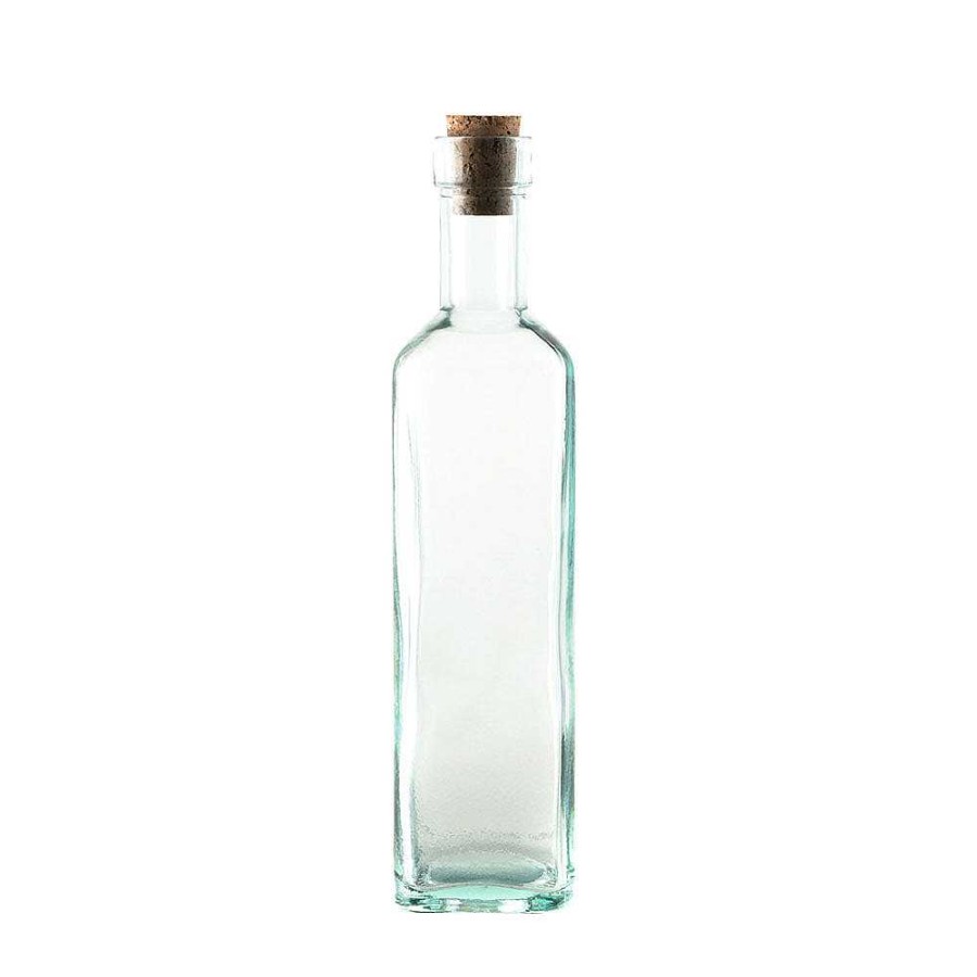 Wheel and Barrow Recycled Glass Oil Bottle Square 400Ml | Oil & Vinegar