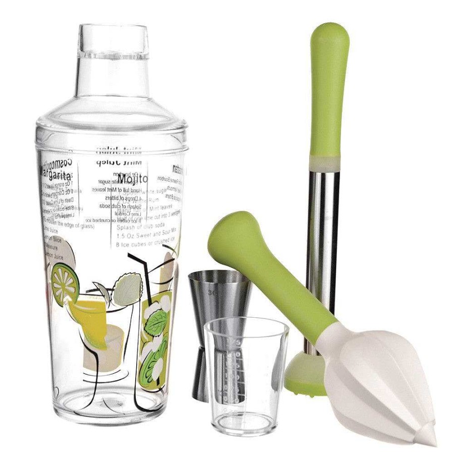 Wheel and Barrow Acrylic Cocktail Shaker Set/4 | Cocktails Shakers