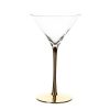 Wheel and Barrow Martini Glass Gold Stem 255Ml | Gold Barware