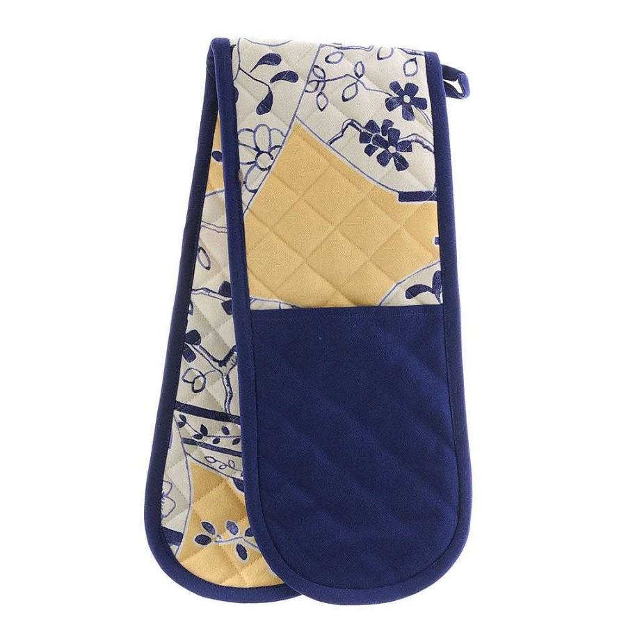 Wheel and Barrow Teapot Print Double Oven Mitt | Aprons & Oven Mitts