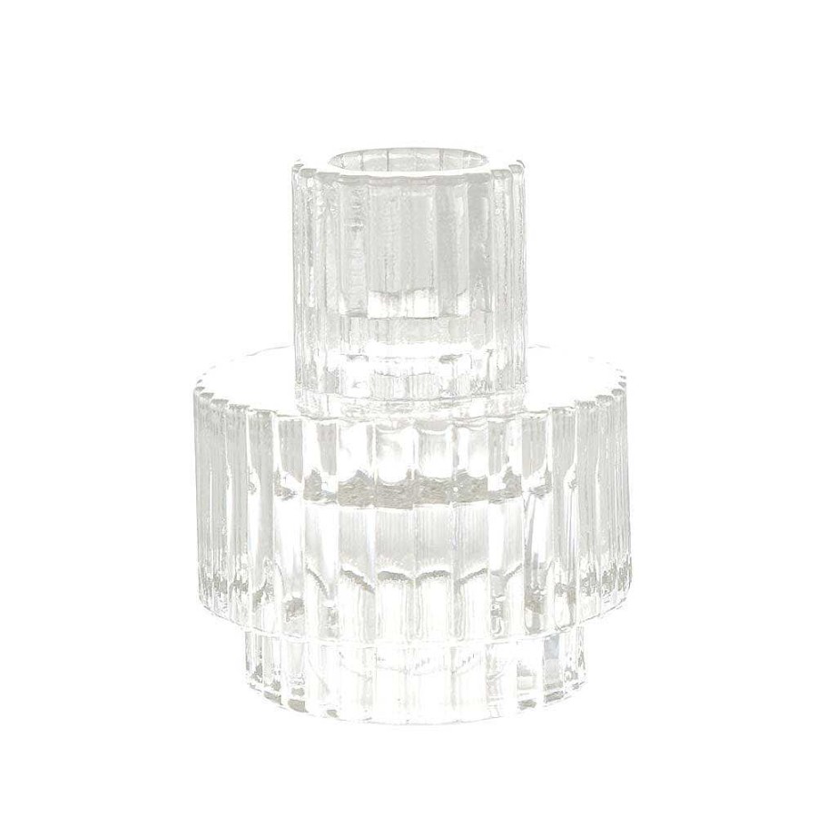 Wheel and Barrow Glass Candle Holder Clear 8.5X7Cm | Palm Range