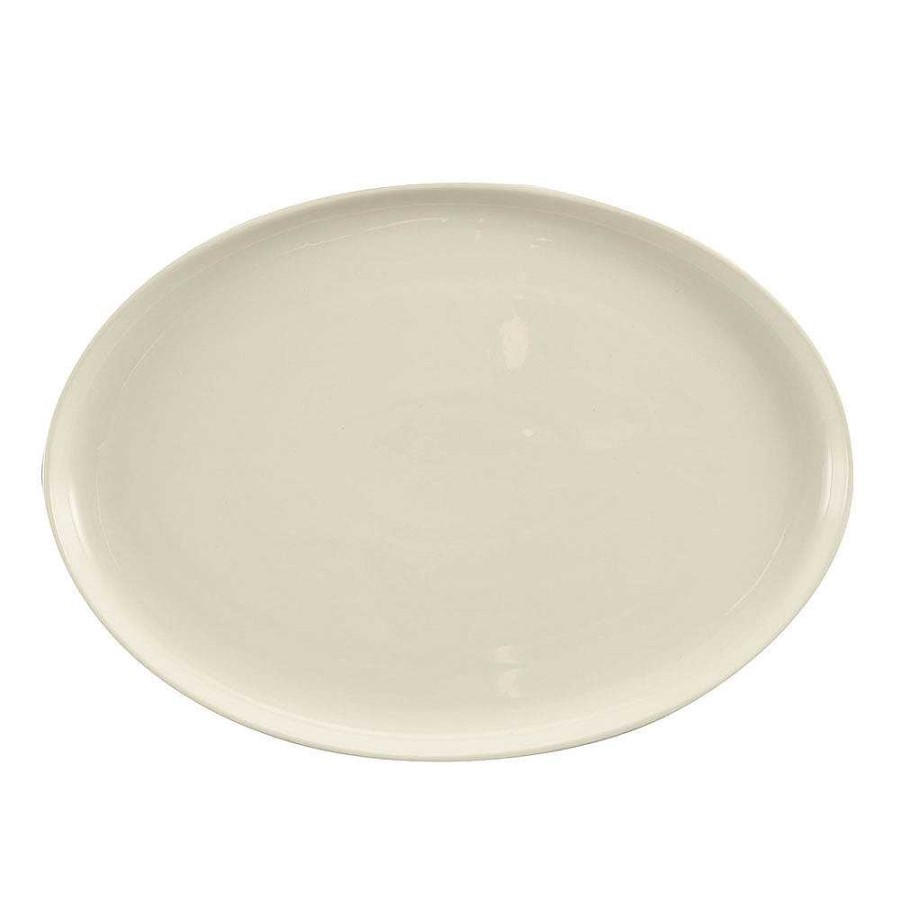 Wheel and Barrow Bone China Platter Oval White 36X25X2Cm | Serving Platters