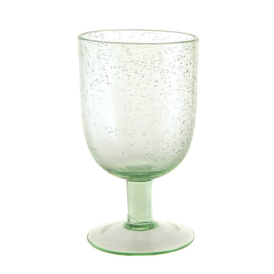 Wheel and Barrow Wine Glass Bubble Green 350Ml | Hiballs & Tumblers