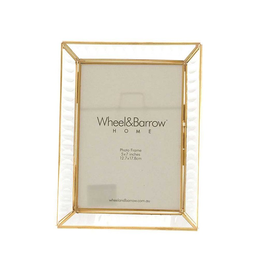 Wheel and Barrow Photo Frame Glass & Gold 22.5X17.5Cm | Decorative Items