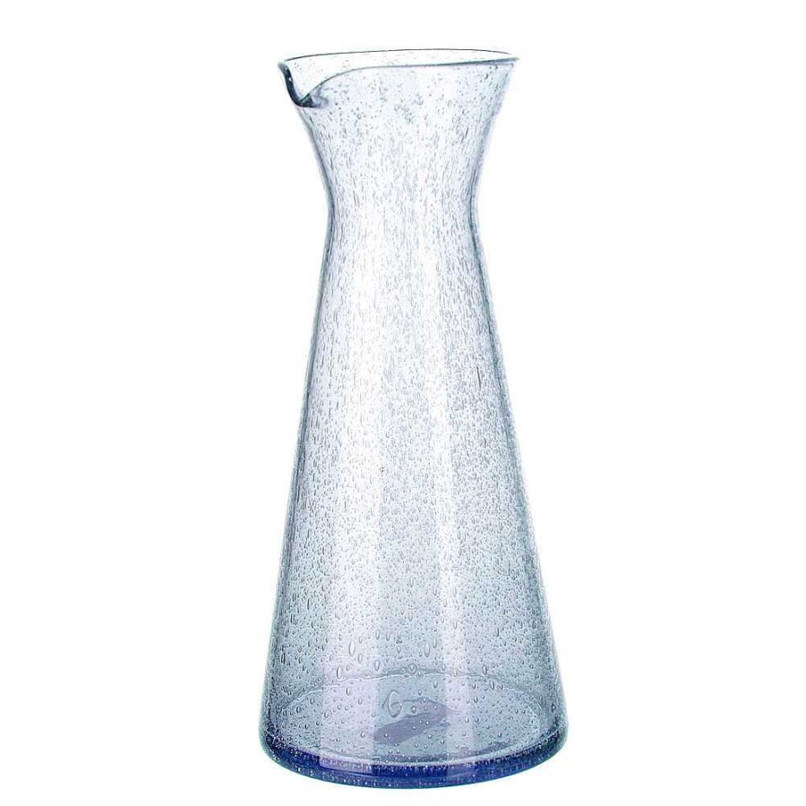 Wheel and Barrow Glass Carafe Bubble Blue 985Ml | Bubble