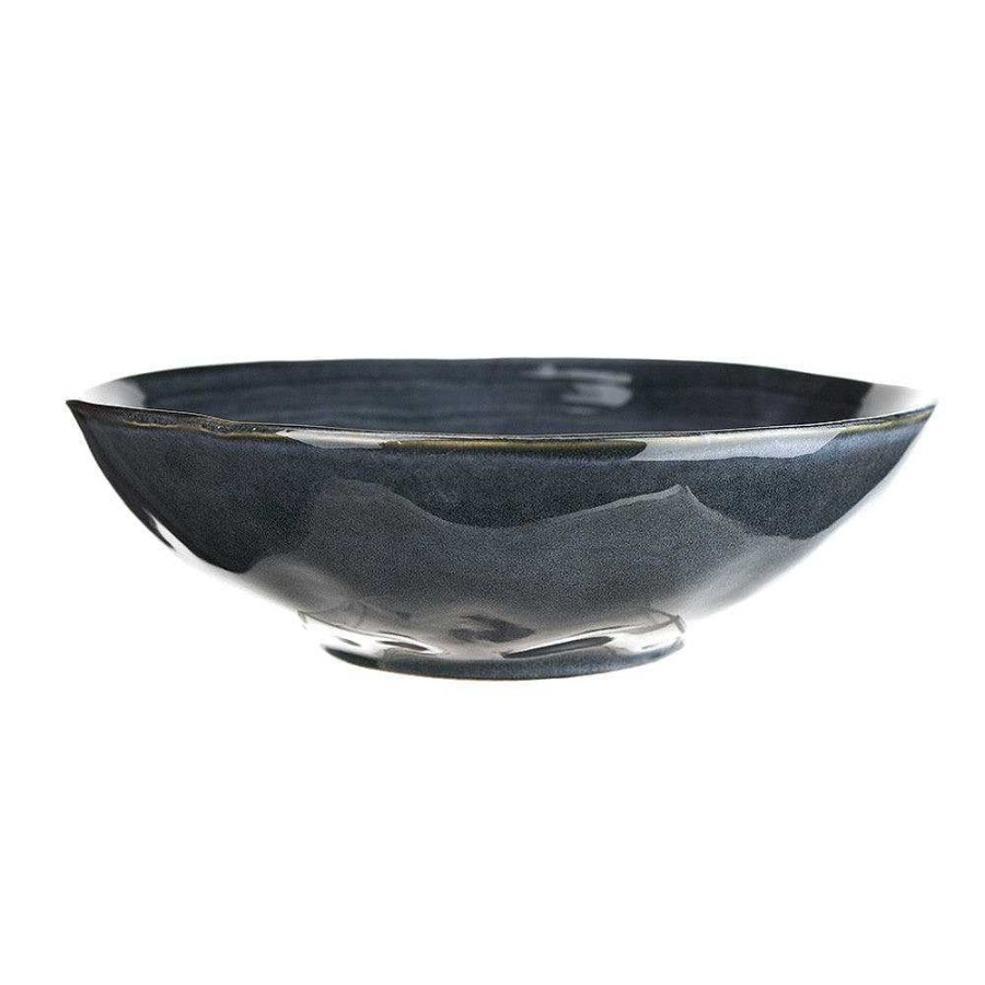 Wheel and Barrow Stoneware Salad Bowl Mediterranean Blue 30Cm | Salad & Serving Bowls