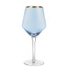 Wheel and Barrow Optic Wine Glass Navy With Gold Rim 720Ml | Cocktail