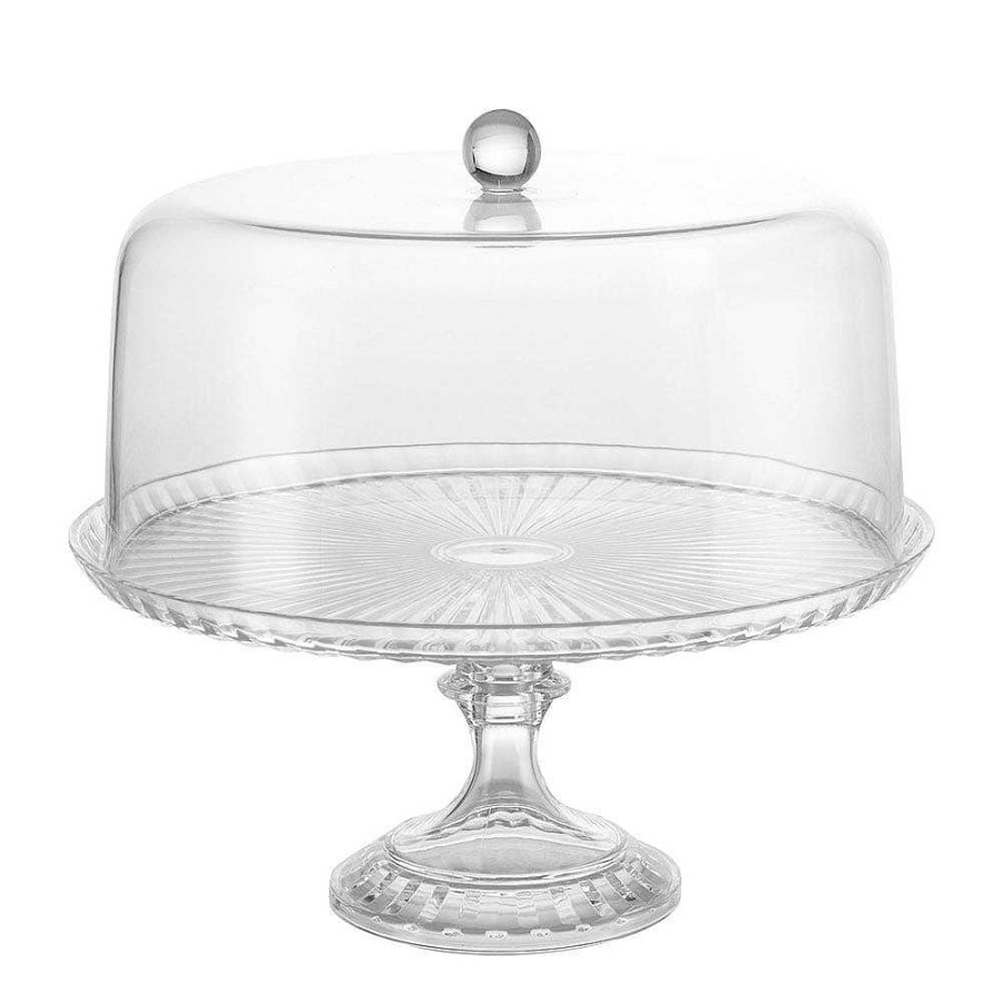 Wheel and Barrow Cut Acrylic Cake Stand & Dome 28X25.6Cm | Acrylic & Poly-Carbonate