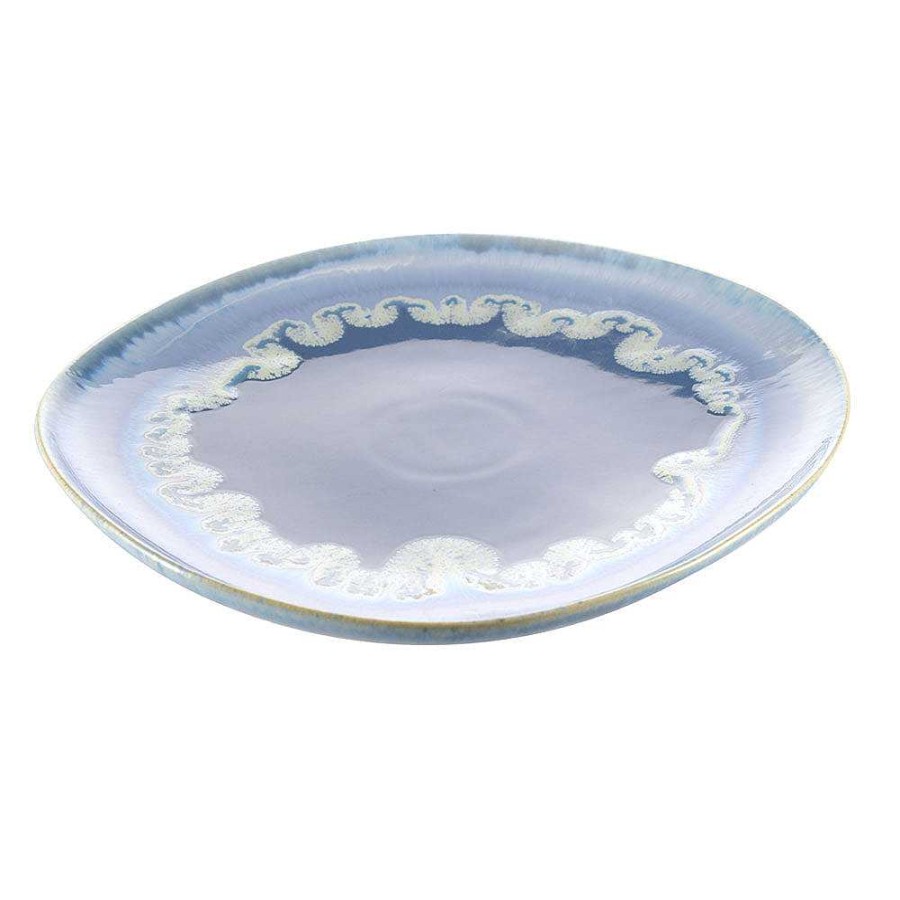 Wheel and Barrow Atomic Platter Reactive Denim 34X3.5Cm | Salad & Serving Bowls