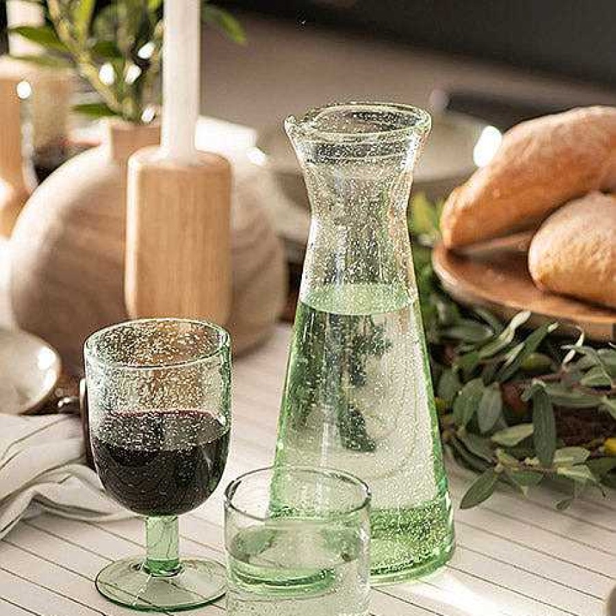 Wheel and Barrow Glass Tumbler Bubble Green 350Ml | Hiballs & Tumblers