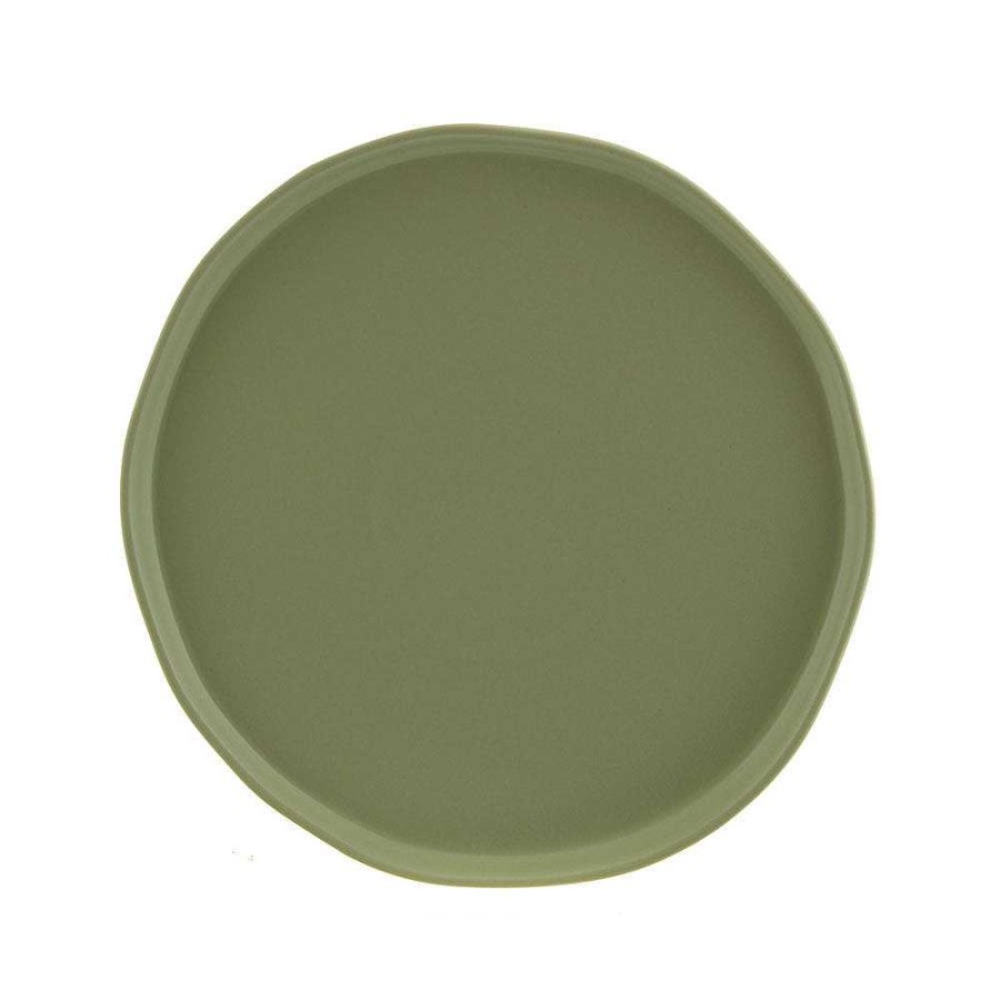 Wheel and Barrow Wave Rim Plate Light Green 23Cm | Dinner Plates & Side Plates