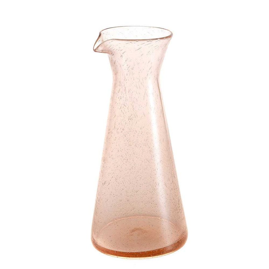 Wheel and Barrow Glass Carafe Bubble Rose Pink 985Ml | Blue Splash