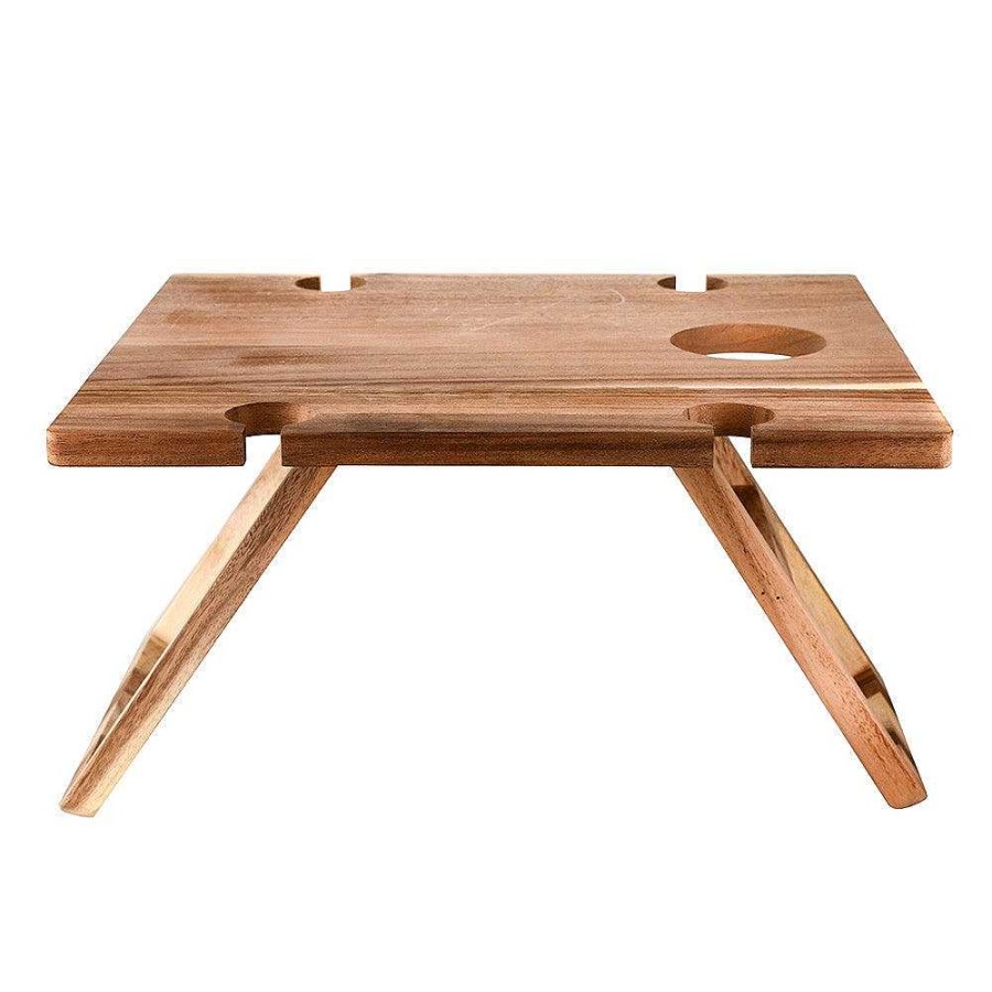 Wheel and Barrow Picnic Table Acacia Wood 48X38X24Cm | Picnic Basket & Blankets