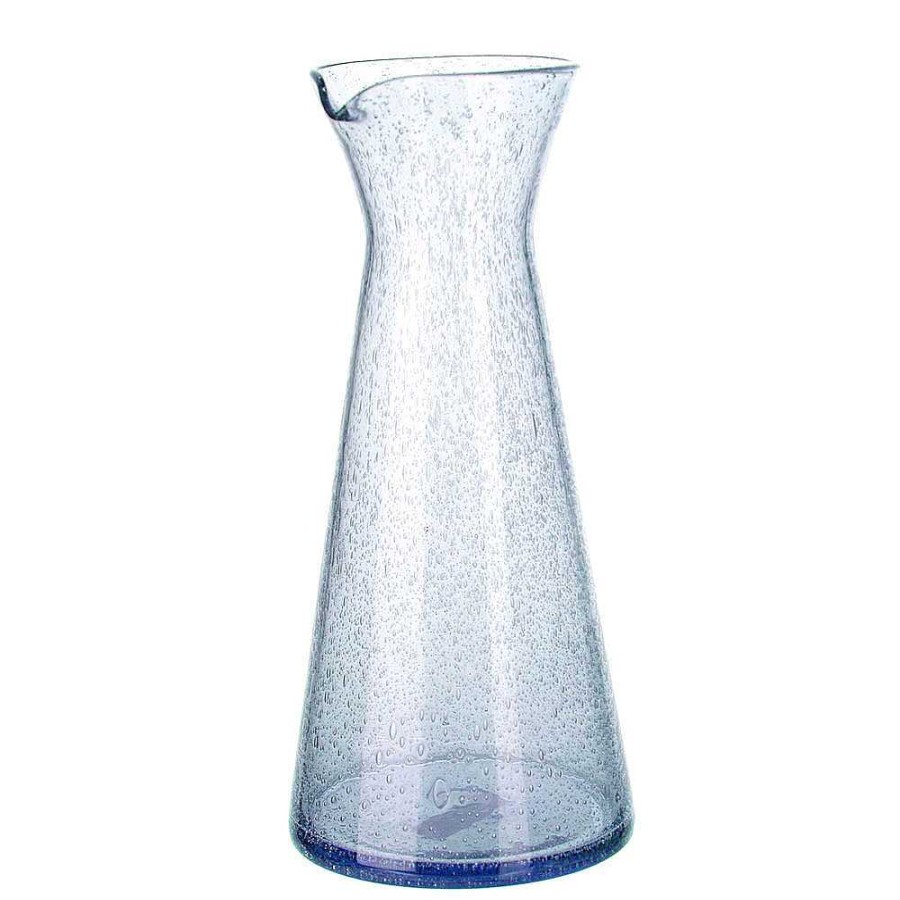 Wheel and Barrow Glass Carafe Bubble Blue 985Ml | Blue Splash