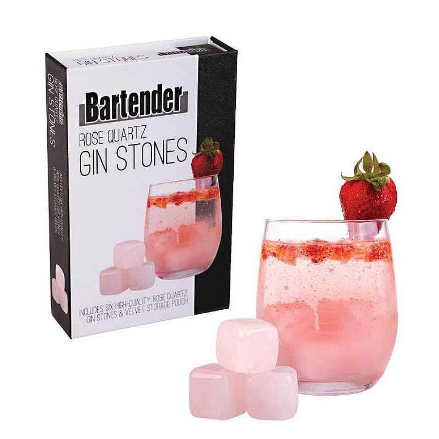 Wheel and Barrow Gin Stones Rose Quartz Set/6 | Gin