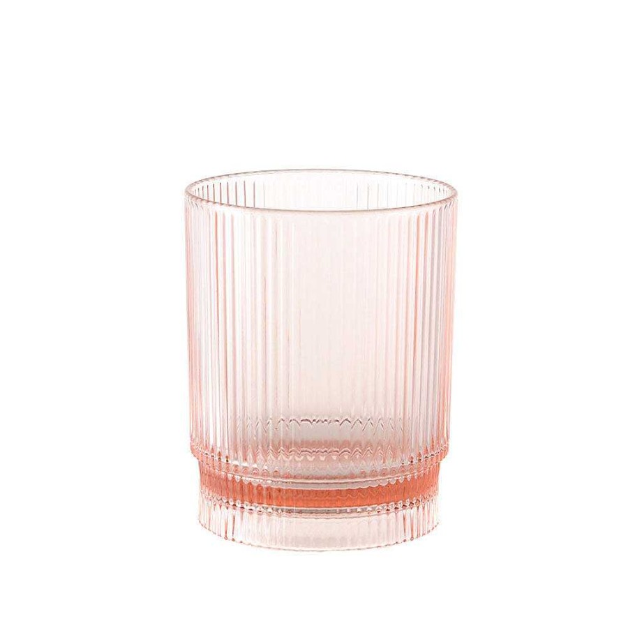 Wheel and Barrow Acrylic Tumbler Ribbed Pink 285Ml | Outdoor Drinkware