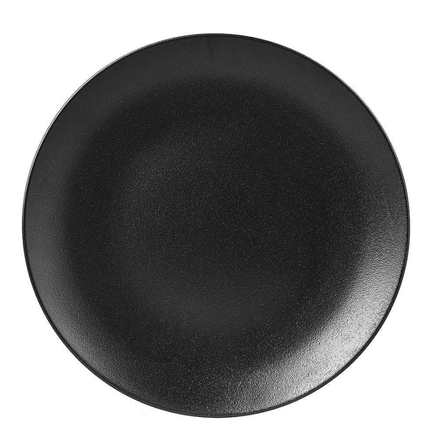 Wheel and Barrow Plate Flat Black 28Cm | Stoneware