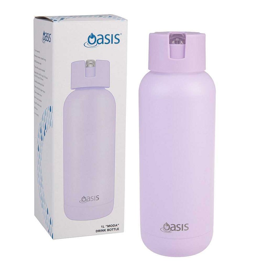 Wheel and Barrow Oasis Bottle Ceramic 1L Orchid | Flasks & Travel