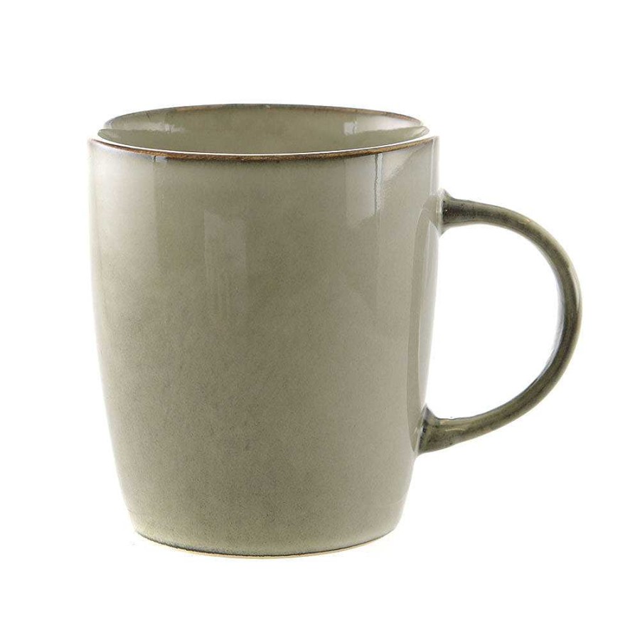 Wheel and Barrow Stoneware Mug Set/6 Olive Green | Stoneware Olive Green