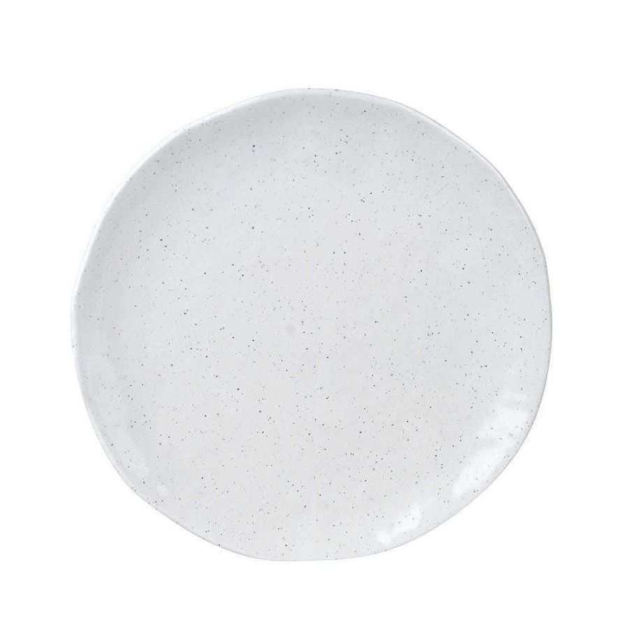 Wheel and Barrow Melamine Plate Speckle White 23Cm | Outdoor Servingware