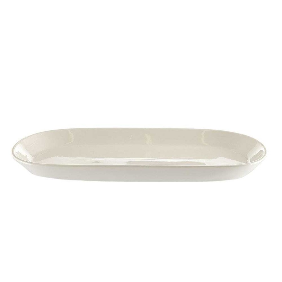 Wheel and Barrow Bone China Platter Rectangle 43X20X4Cm White | Serving Platters